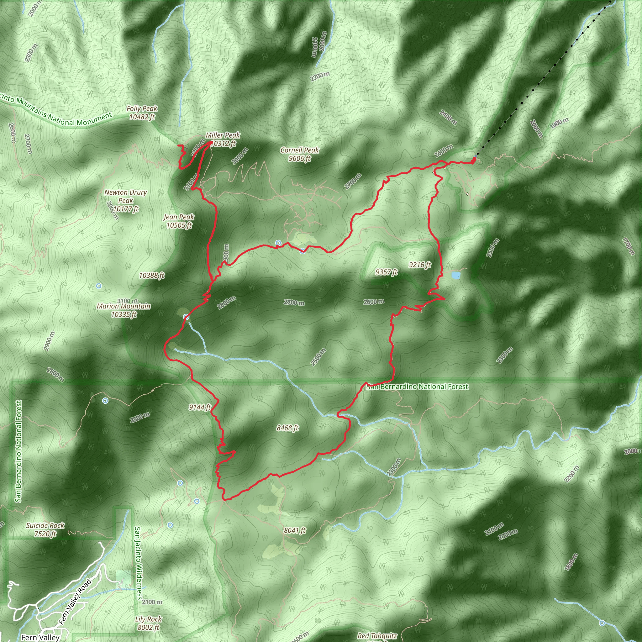 Folly Peak via Willow Creek Trail and PCT mobile static map