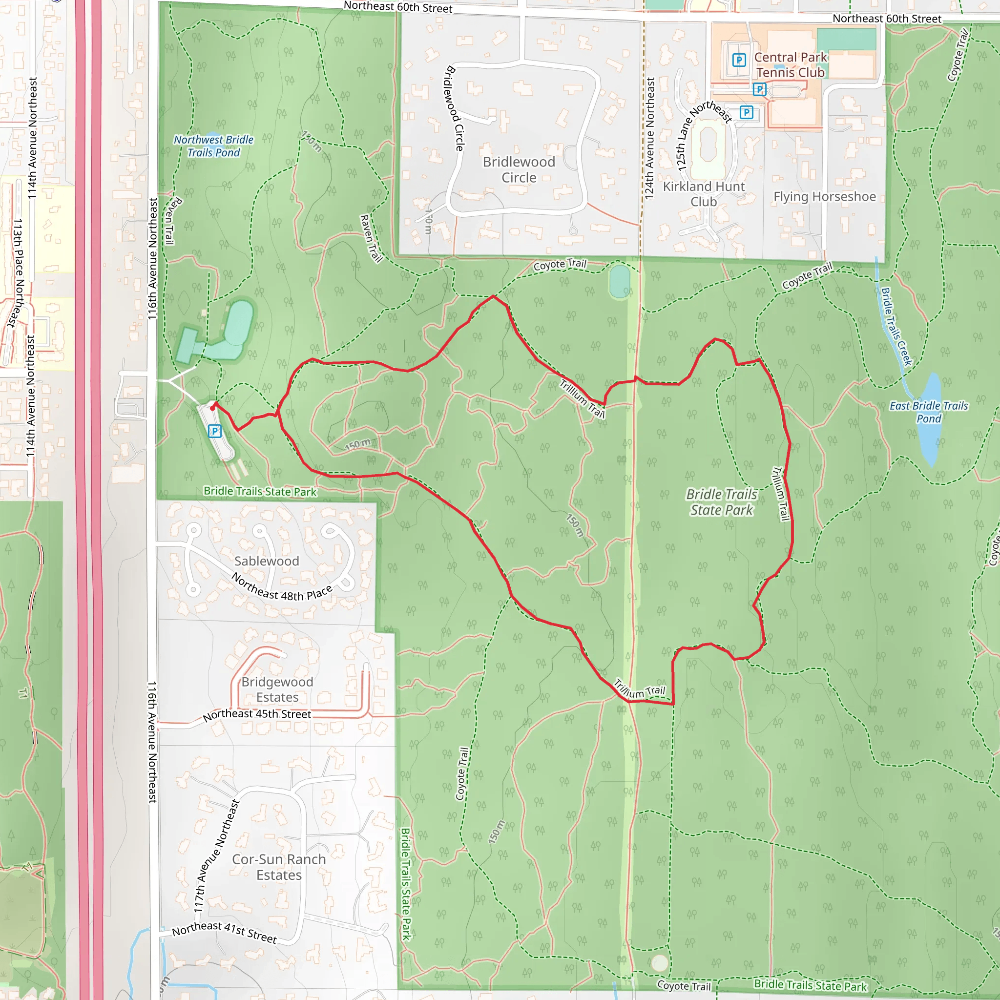 Coyote and Trillium Loop Trail mobile static map