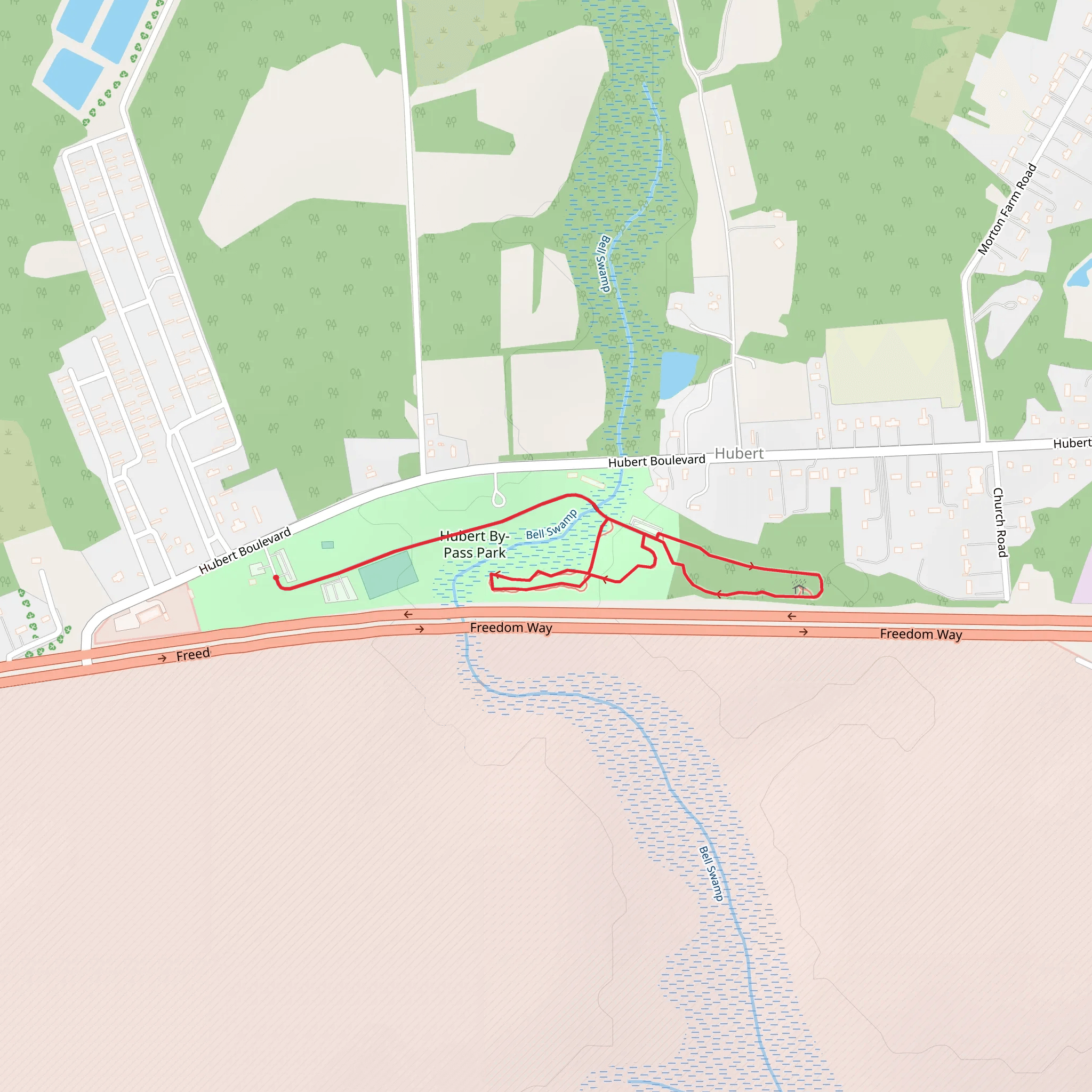 Hubert By-Pass Park Loop mobile static map