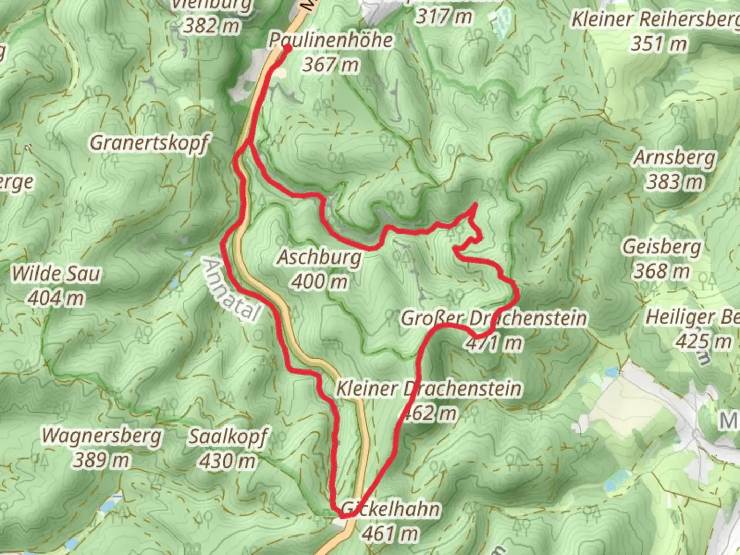 An image depicting the trail Drachenschlucht and Urwaldpfad Eisenach Loop and its surrounding area.