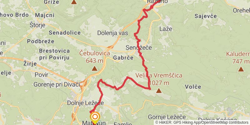 The Slovene Mountain Trail stage 32 Map