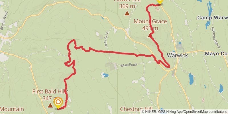 Metacomet-monadnock Trail stage 9 Map