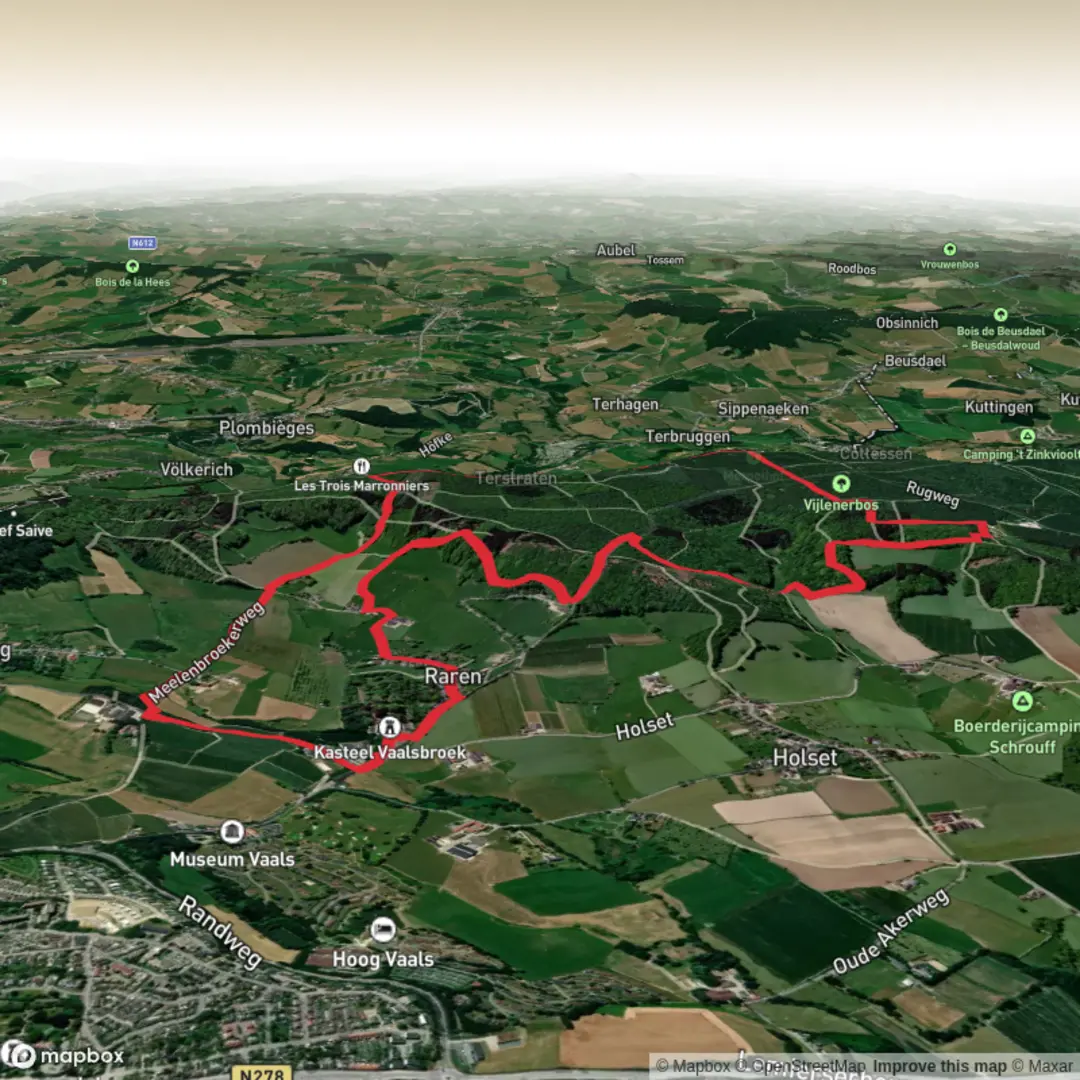 An image depicting the trail Meelenbroek, Malensbosch and Holsetterbosch Loop and its surrounding area.