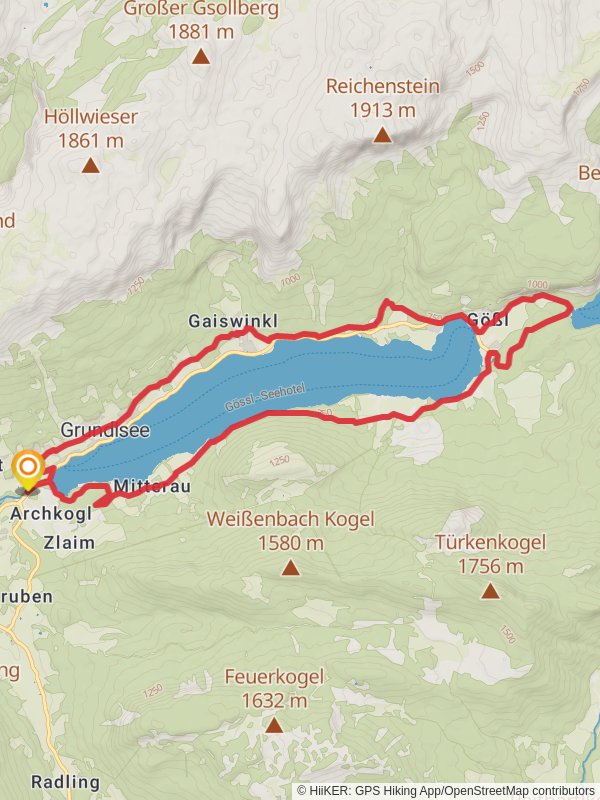 Lake Grundlsee and Lake Toplitzsee Loop mobile static map