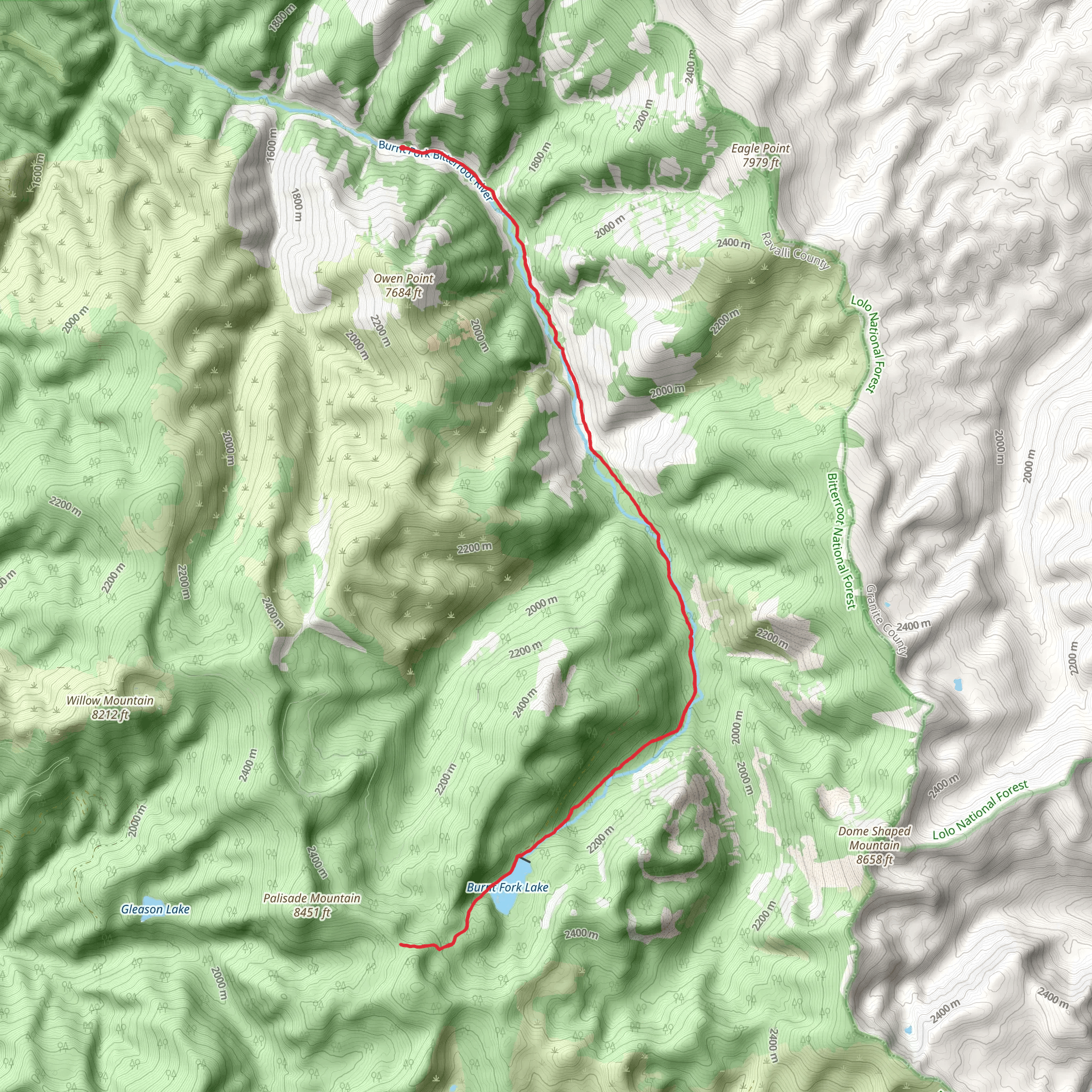 Burnt Fork Trail mobile static map