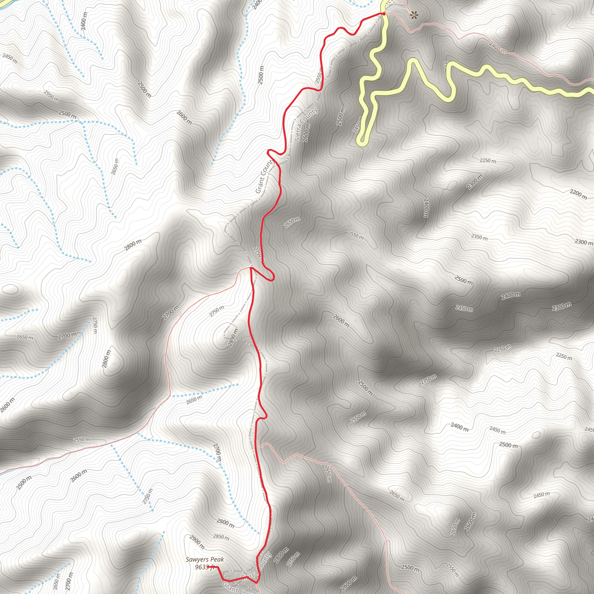 Sawyers Peak via CDT mobile static map