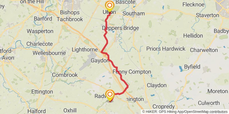 Warwickshire via Centenary Way stage 6 Map