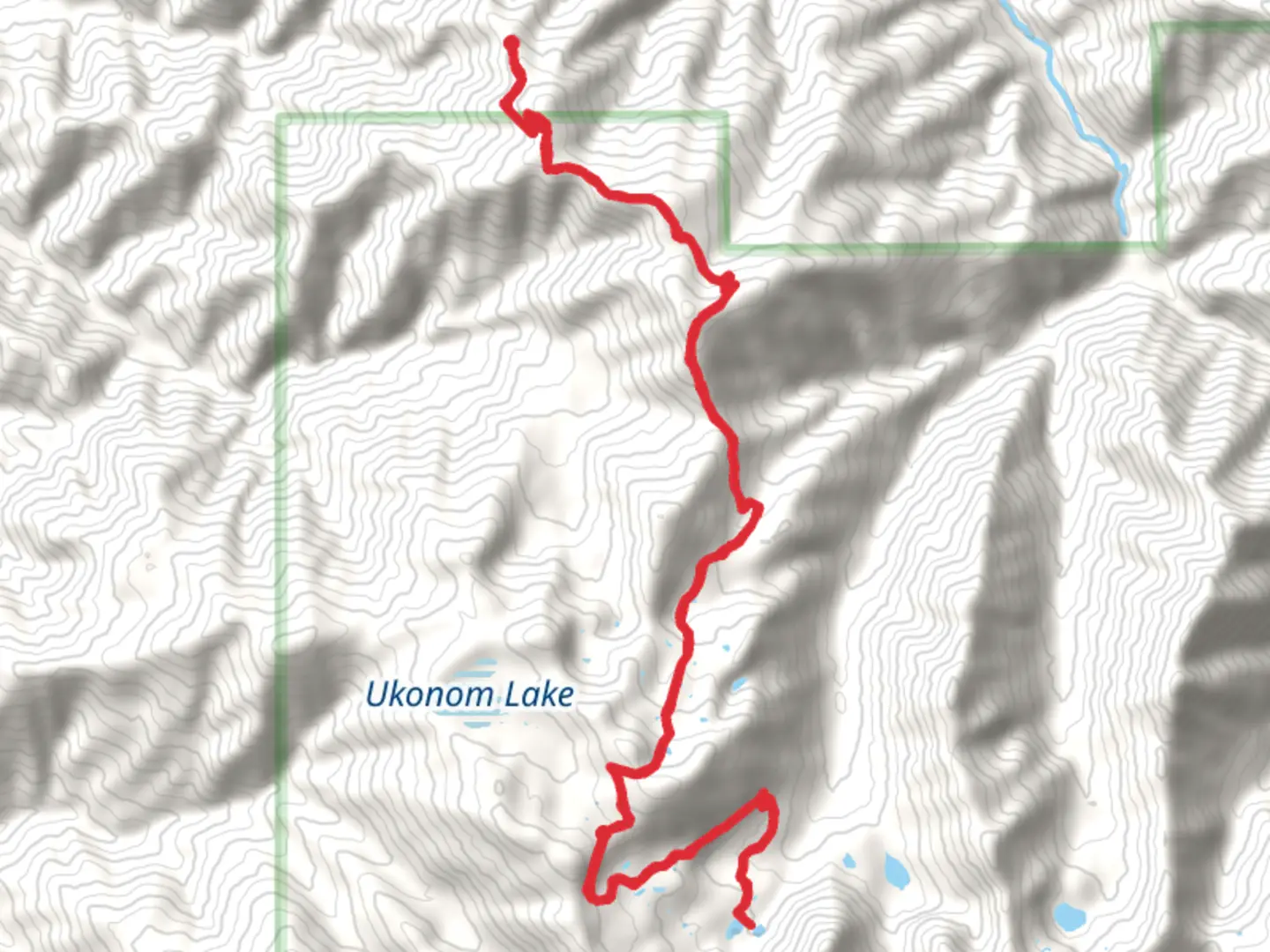An image depicting the trail Gold Granite and Green Granite Lake via Johnson's Hunting Ground Trail and its surrounding area.