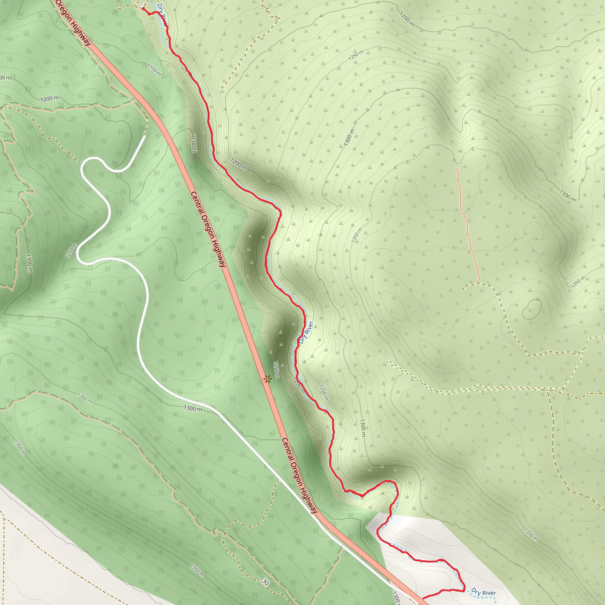 Dry River Canyon Trail mobile static map