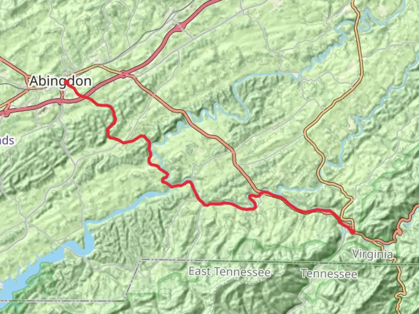 An image depicting the trail Virginia Creeper Trail Point to Point and its surrounding area.