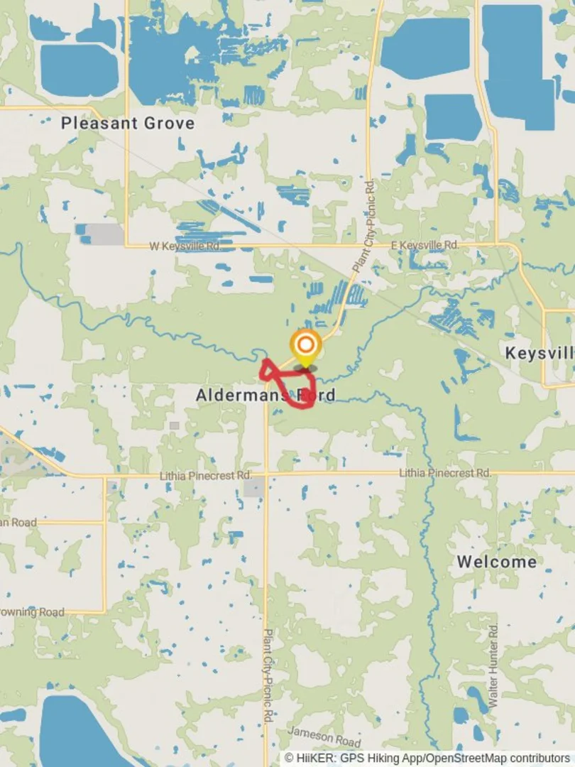 An image depicting the trail Alderman Ford Park Trail Loop and its surrounding area.