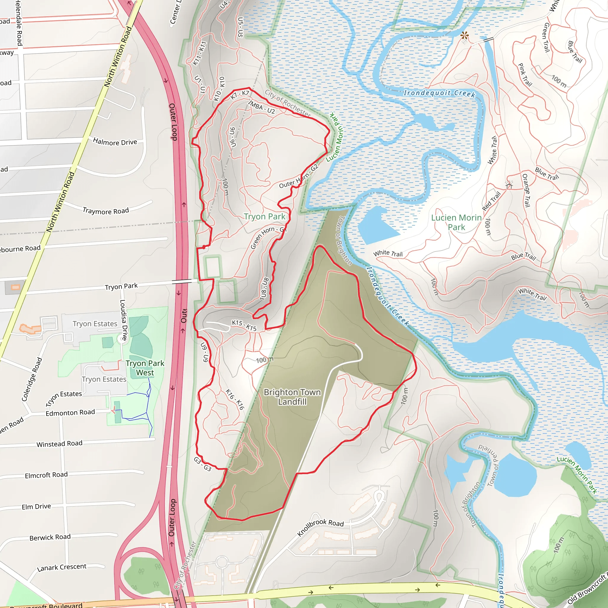 Irondequoit Creek Loop mobile static map