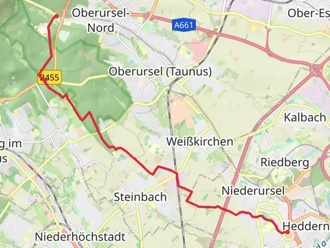 Nordwestzentrum to Hohemark via Taunusklub Route and Elisabethpfad