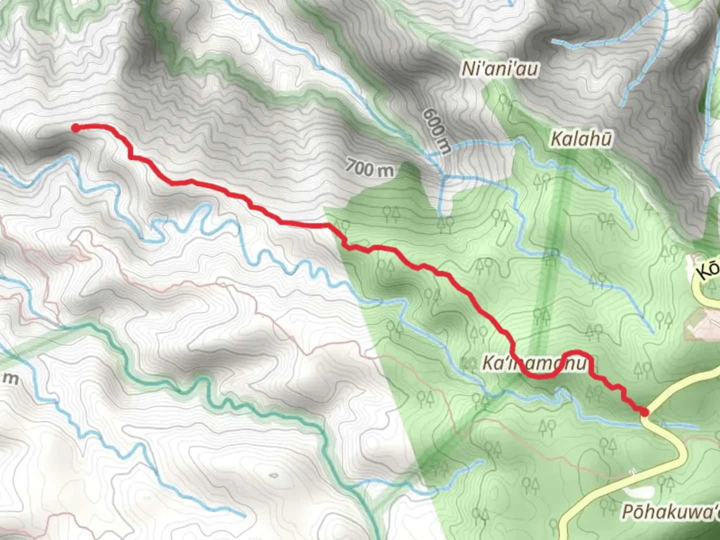 An image depicting the trail Honopu Trail and its surrounding area.