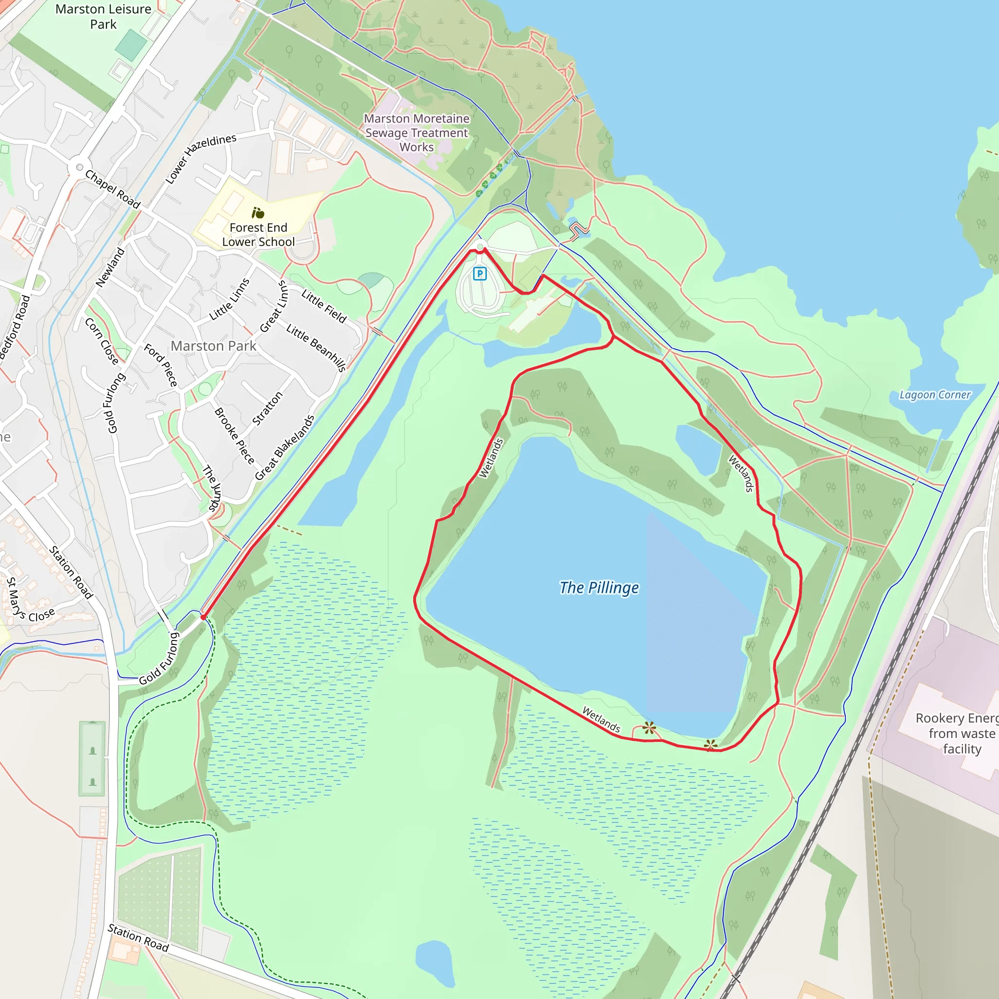 The Pillinge Loop mobile static map