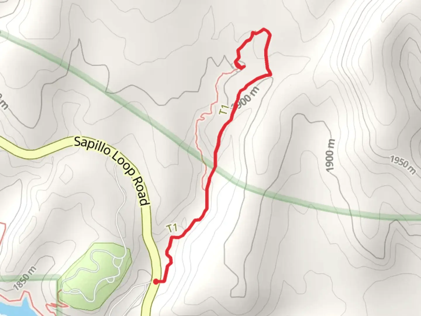An image depicting the trail Purgatory Chasm Trail and its surrounding area.
