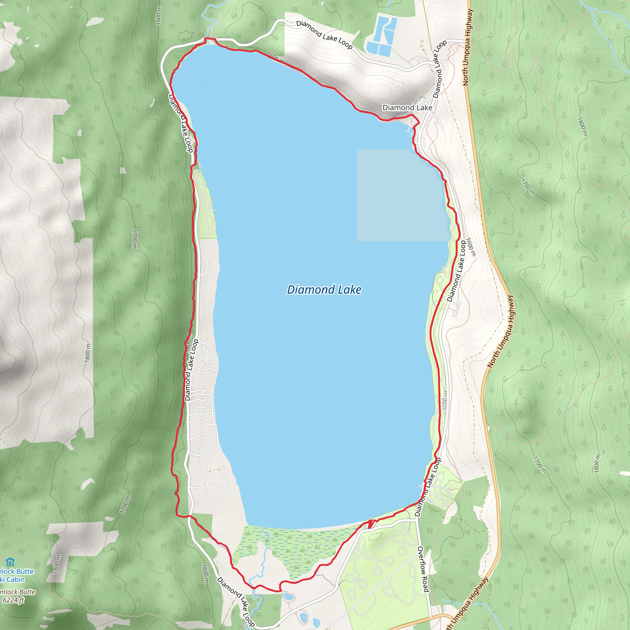 Diamond Lake Loop mobile static map