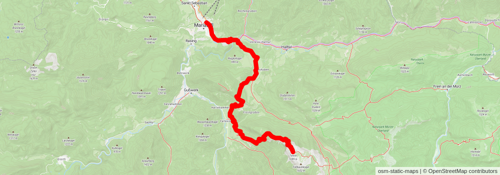 Mariazell to Tonion Hike stage 3 Map