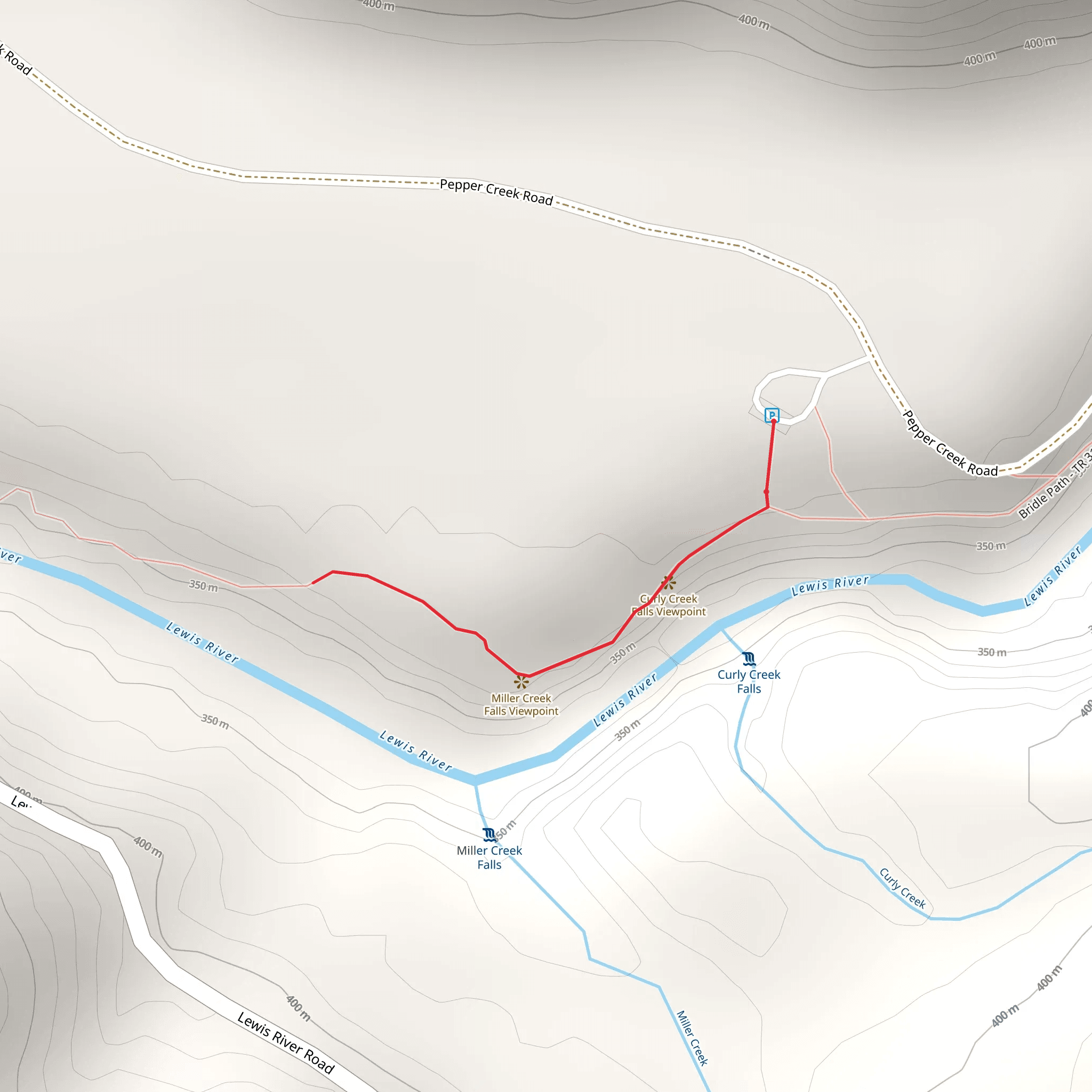 Curly - Miller Falls Trail mobile static map