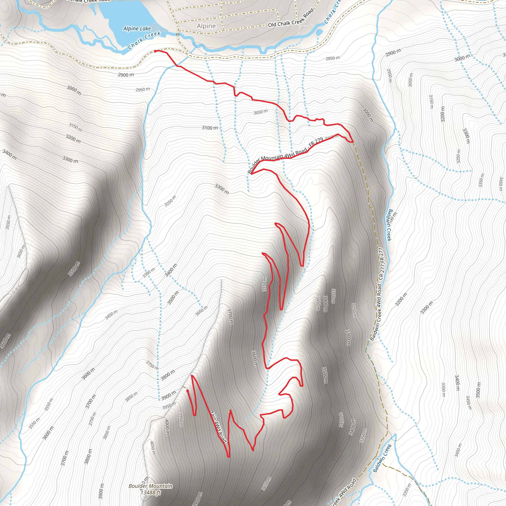 Boulder Mountain from Alpine Lake mobile static map