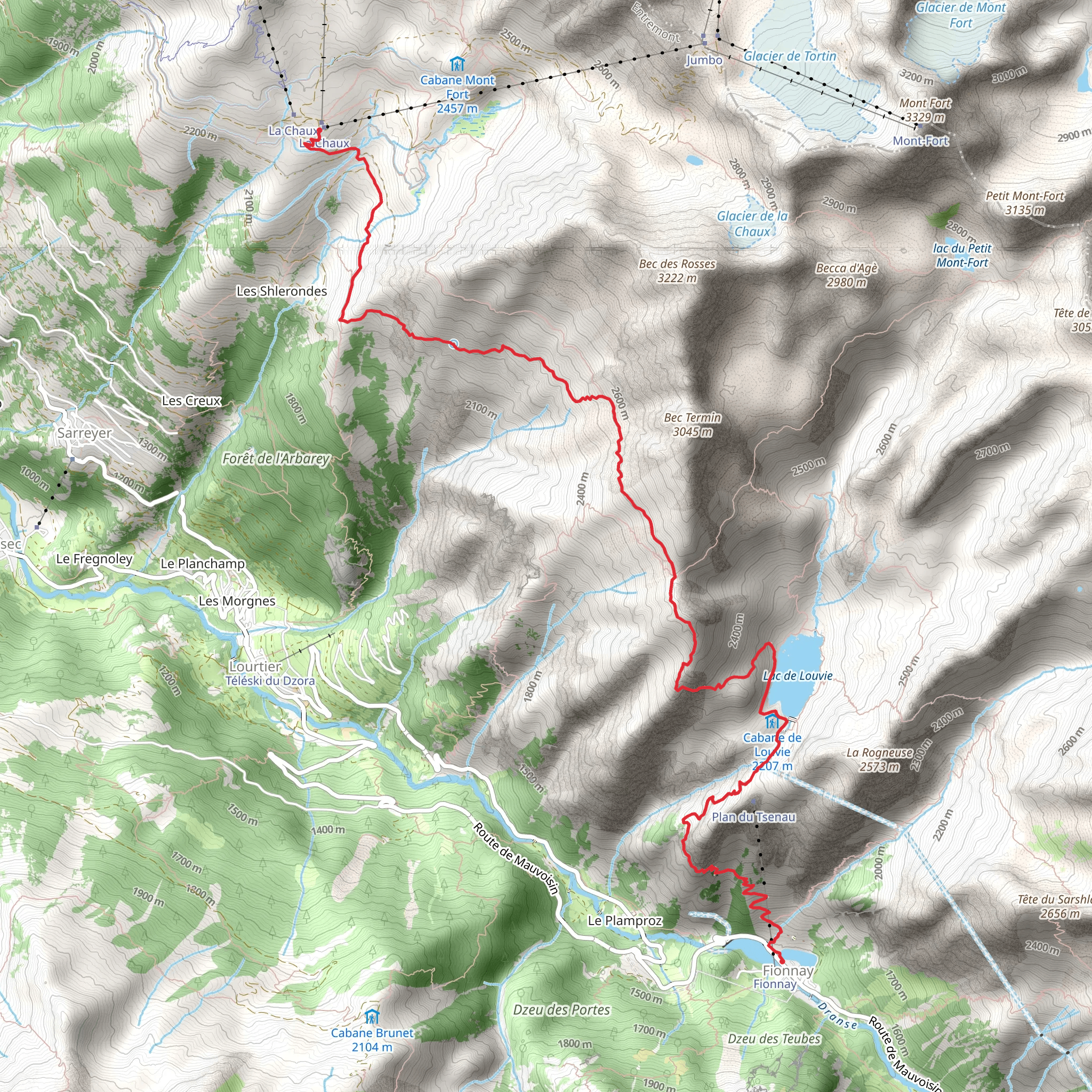 Sentier des Chamois mobile static map