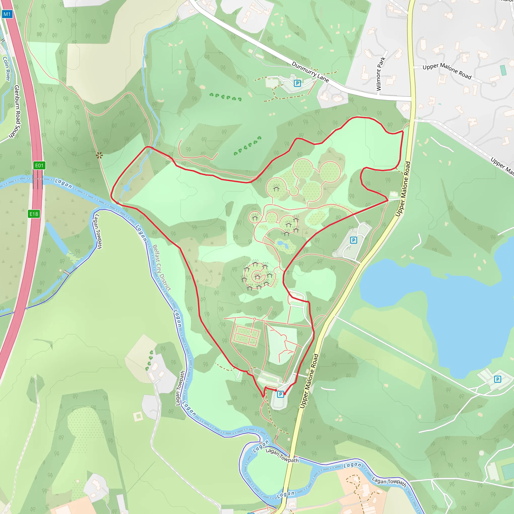 Sir Thomas and Lady Dixon Park, Meadow Trail mobile static map