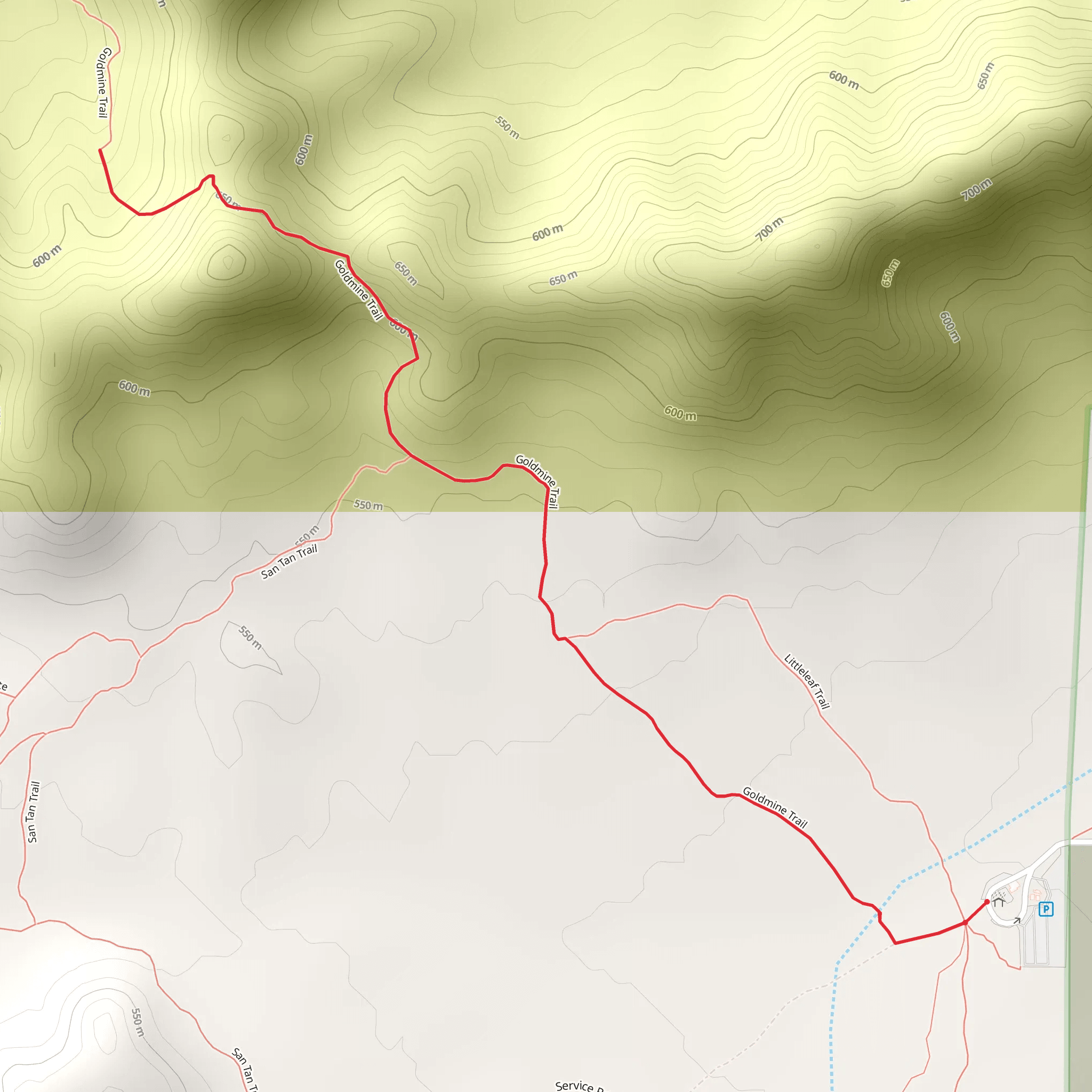 Goldmine Trail Out and Back mobile static map