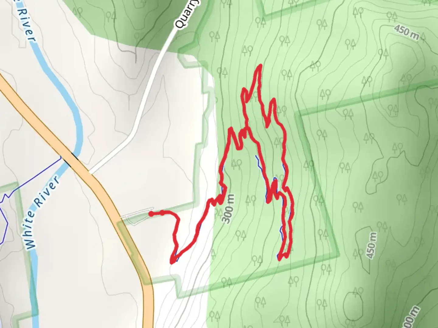 An image depicting the trail Sap Boiler Trail and its surrounding area.
