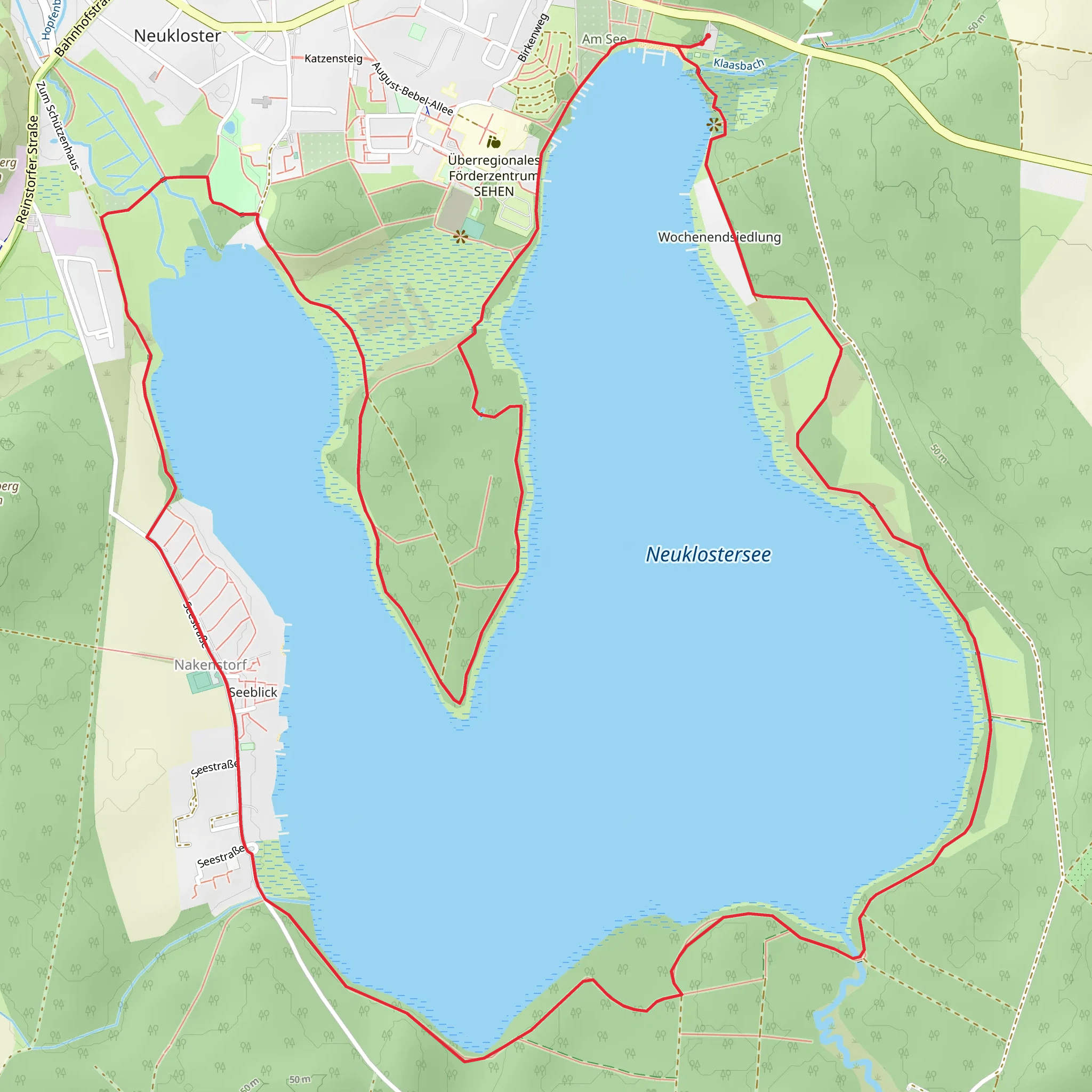 Rundweg Halbinsel and Neuklostersee mobile static map