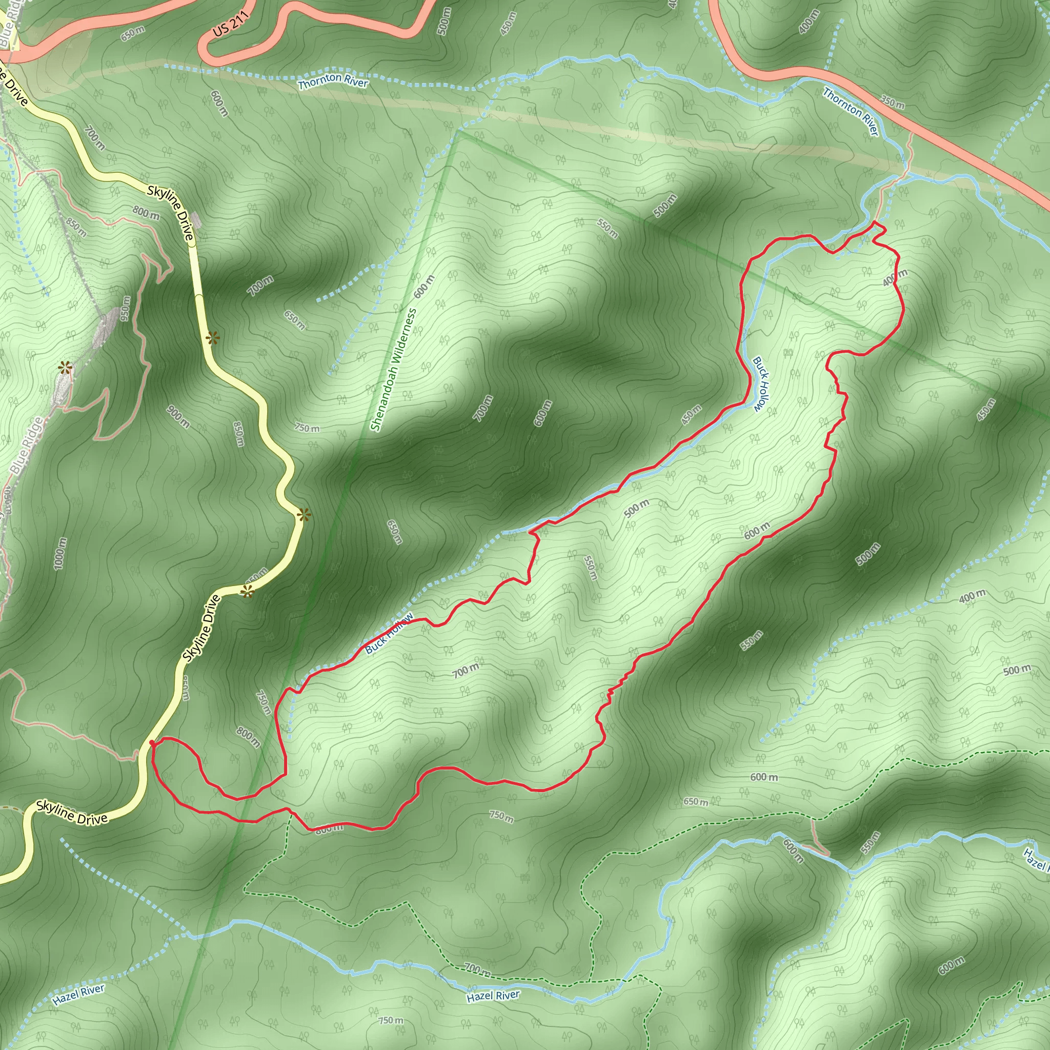 Buck Hollow Trail and Buck Ridge Trail Loop mobile static map