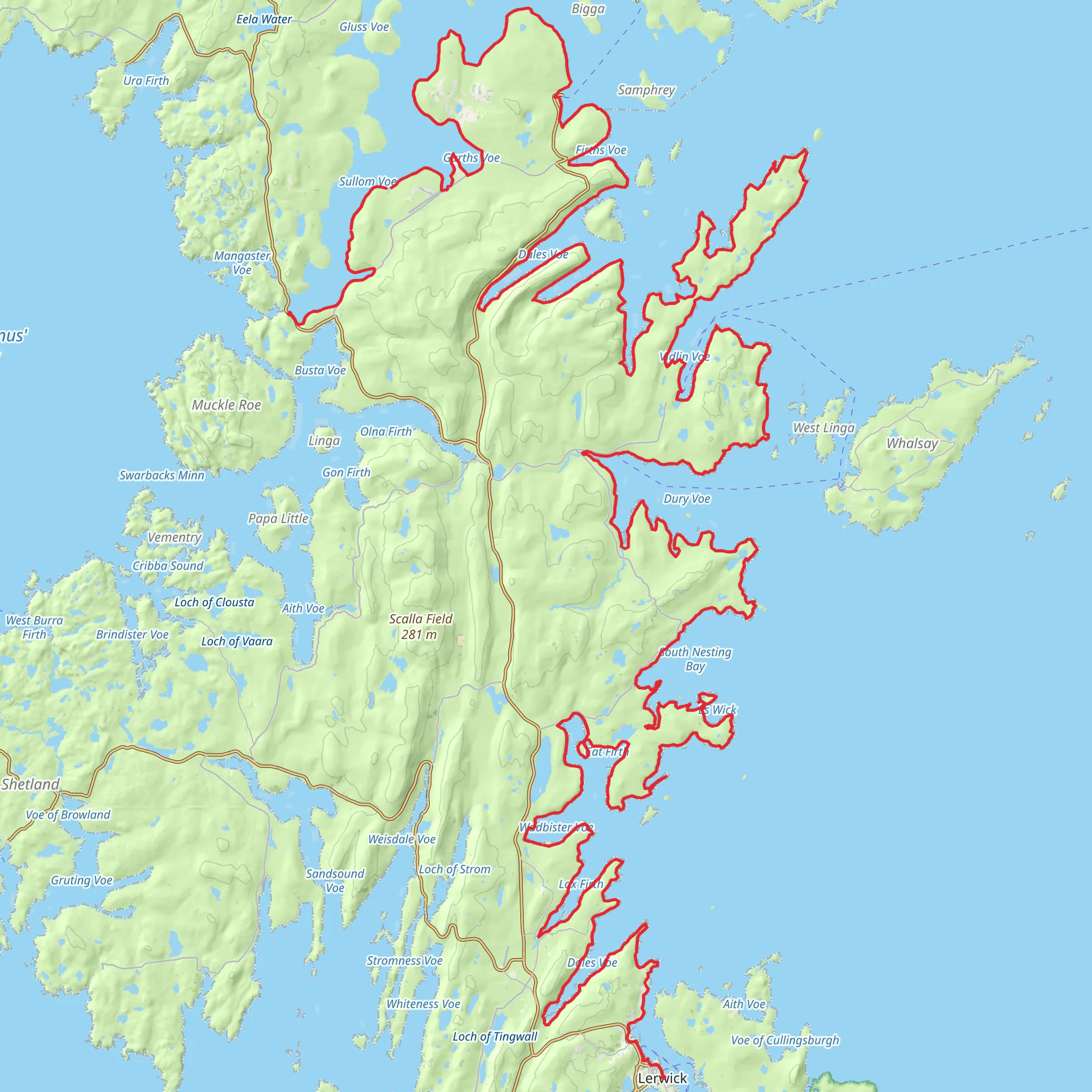 Coastal Walk of Shetland - East mobile static map