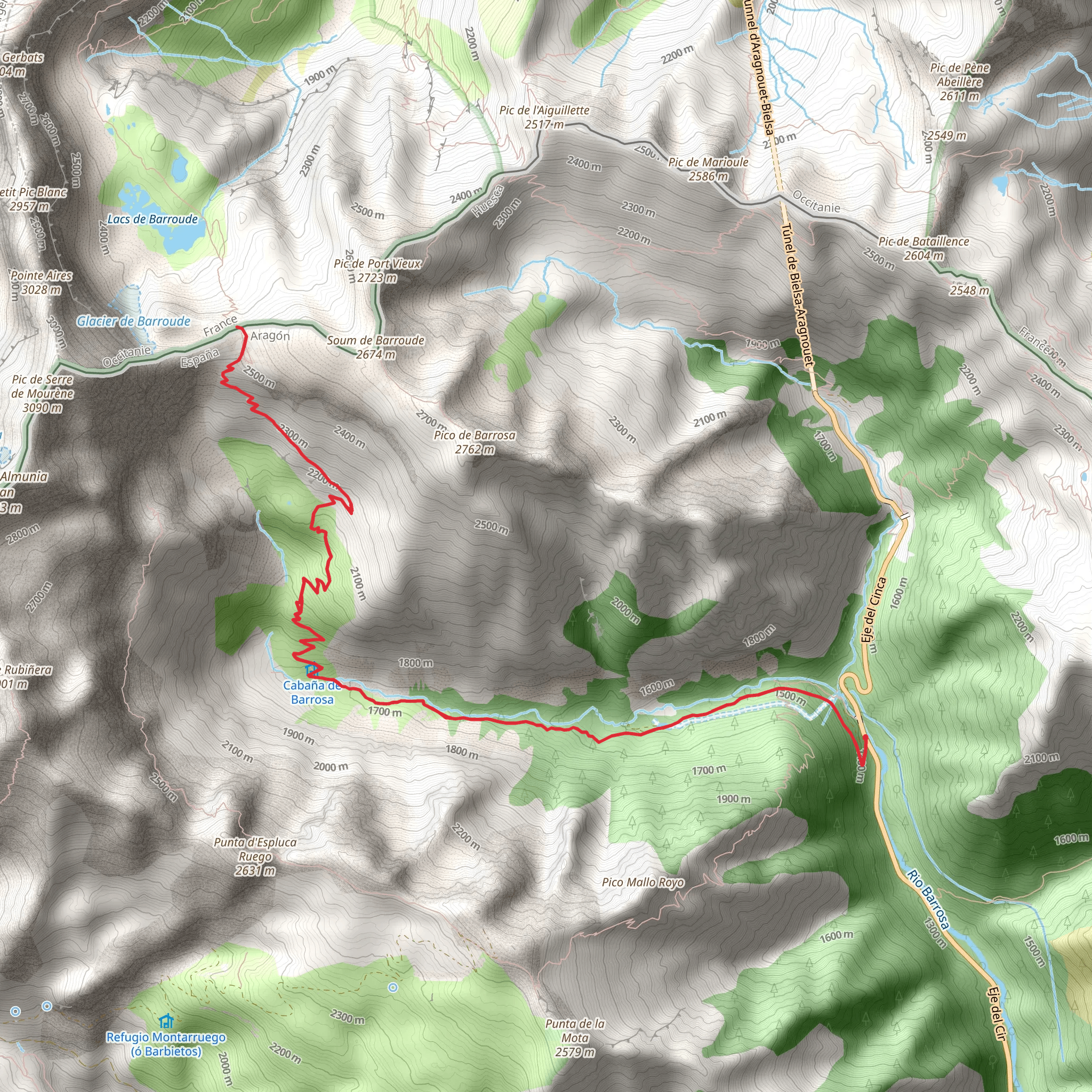 Hospital of Parzán - Puerto de Barrosa PR HU 187 mobile static map