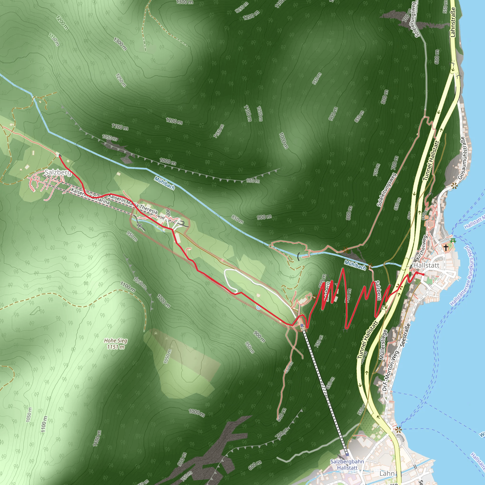 Hallstatt to Salzberg mobile static map