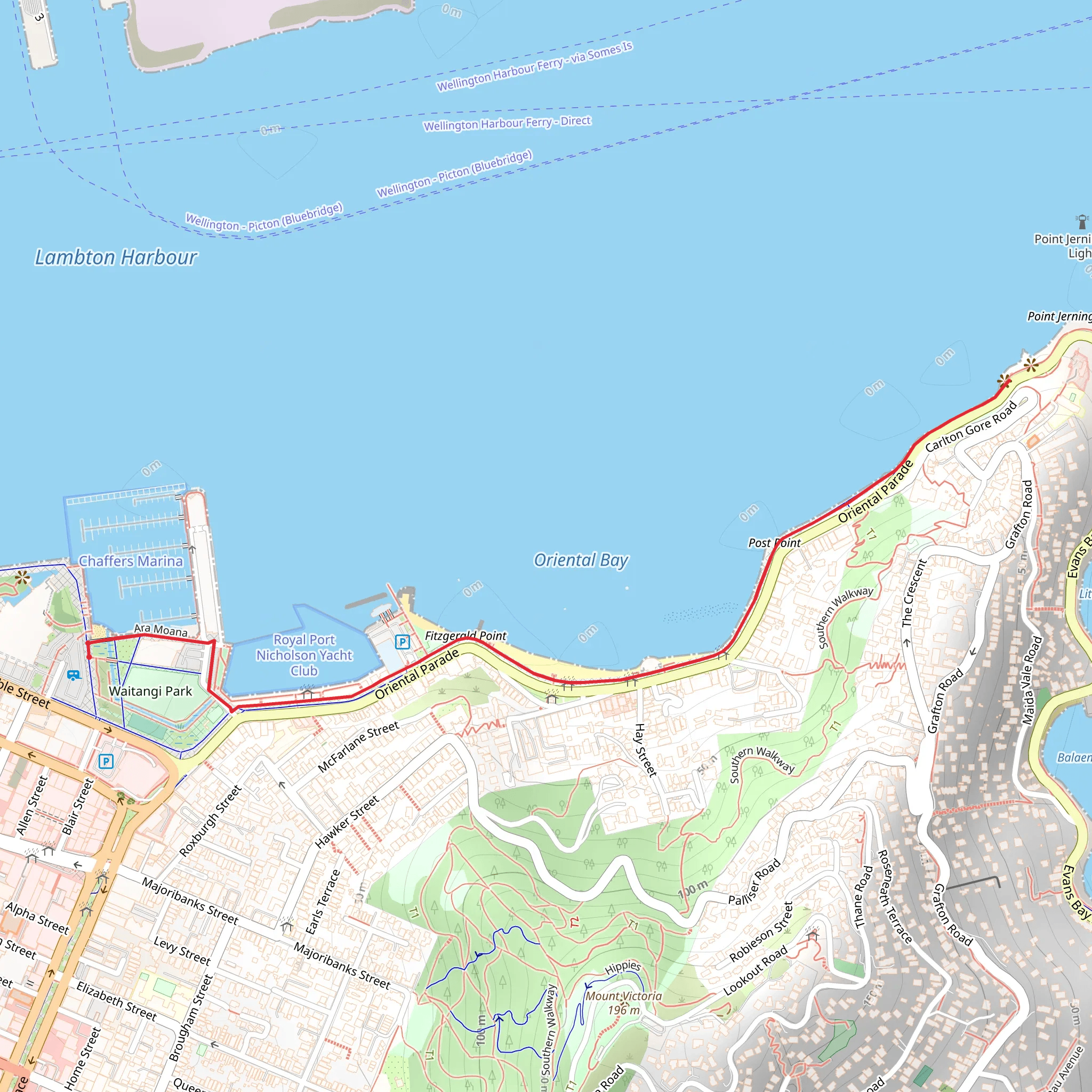 Oriental Parade Walk mobile static map