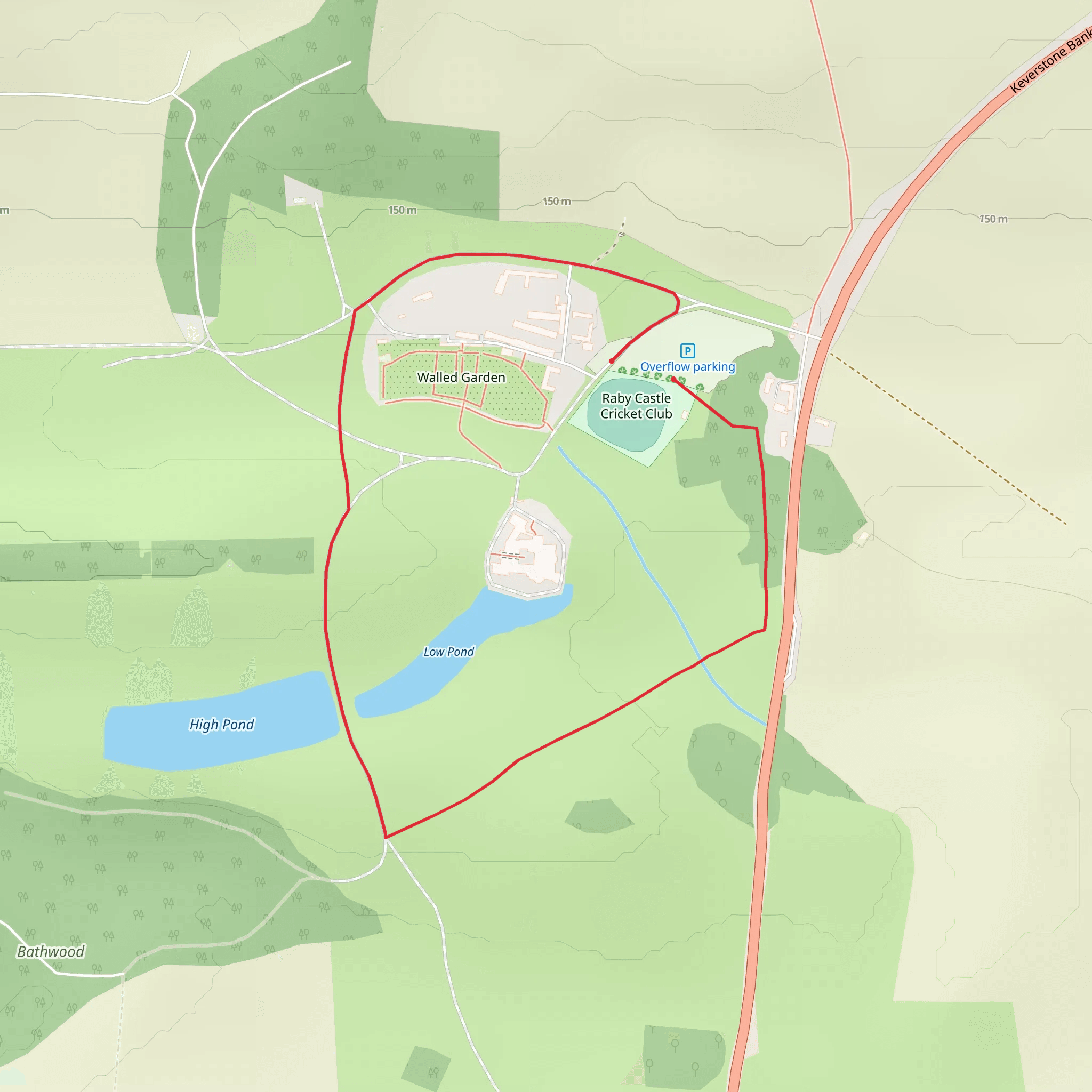 Raby Castle Loop mobile static map