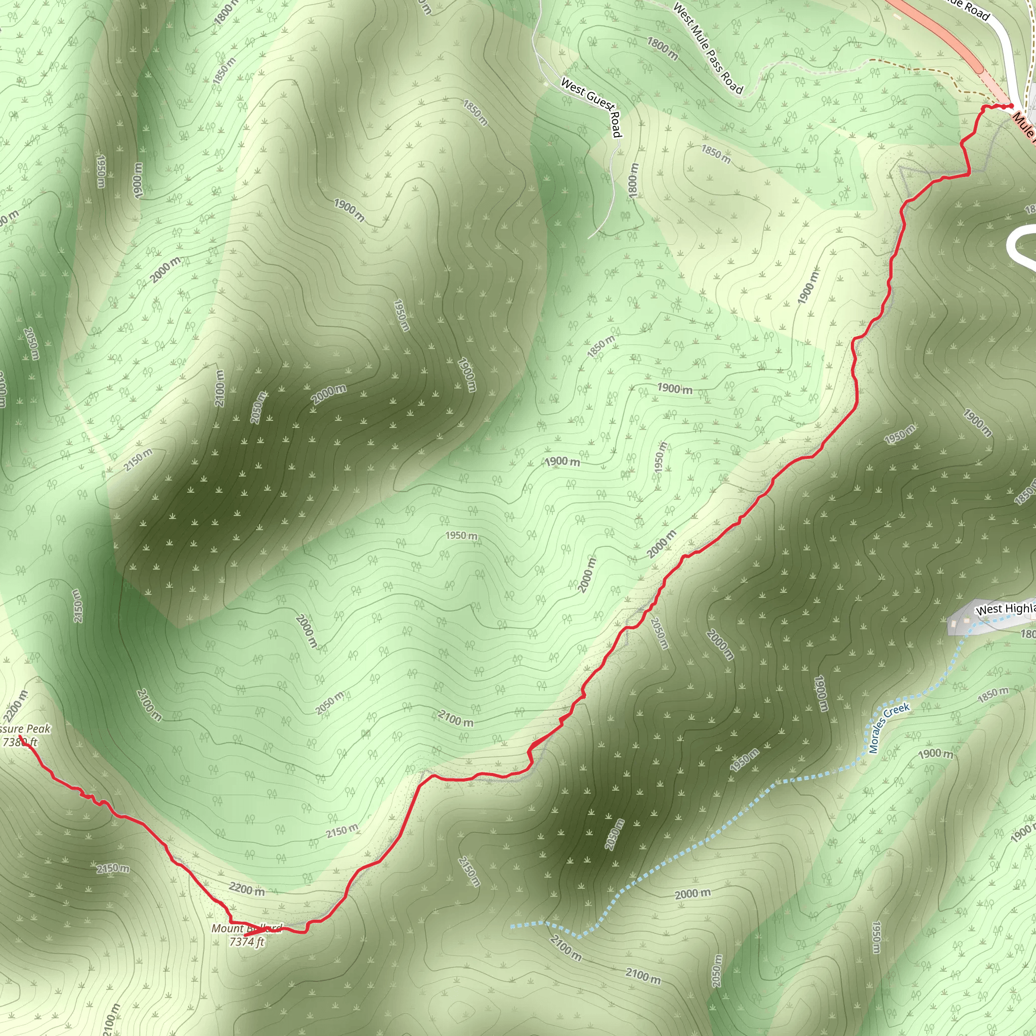 Mount Ballard and Fissure Peak mobile static map