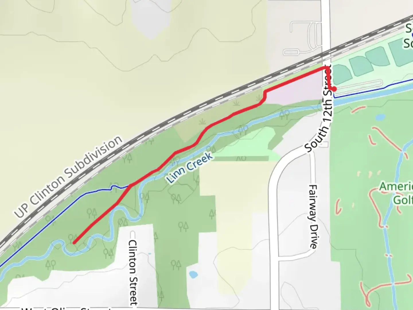 An image depicting the trail Linn Creek Recreational Trail - Short and its surrounding area.