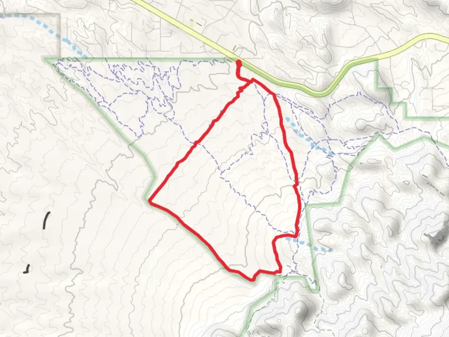 An image depicting the trail Placitas Loop and its surrounding area.