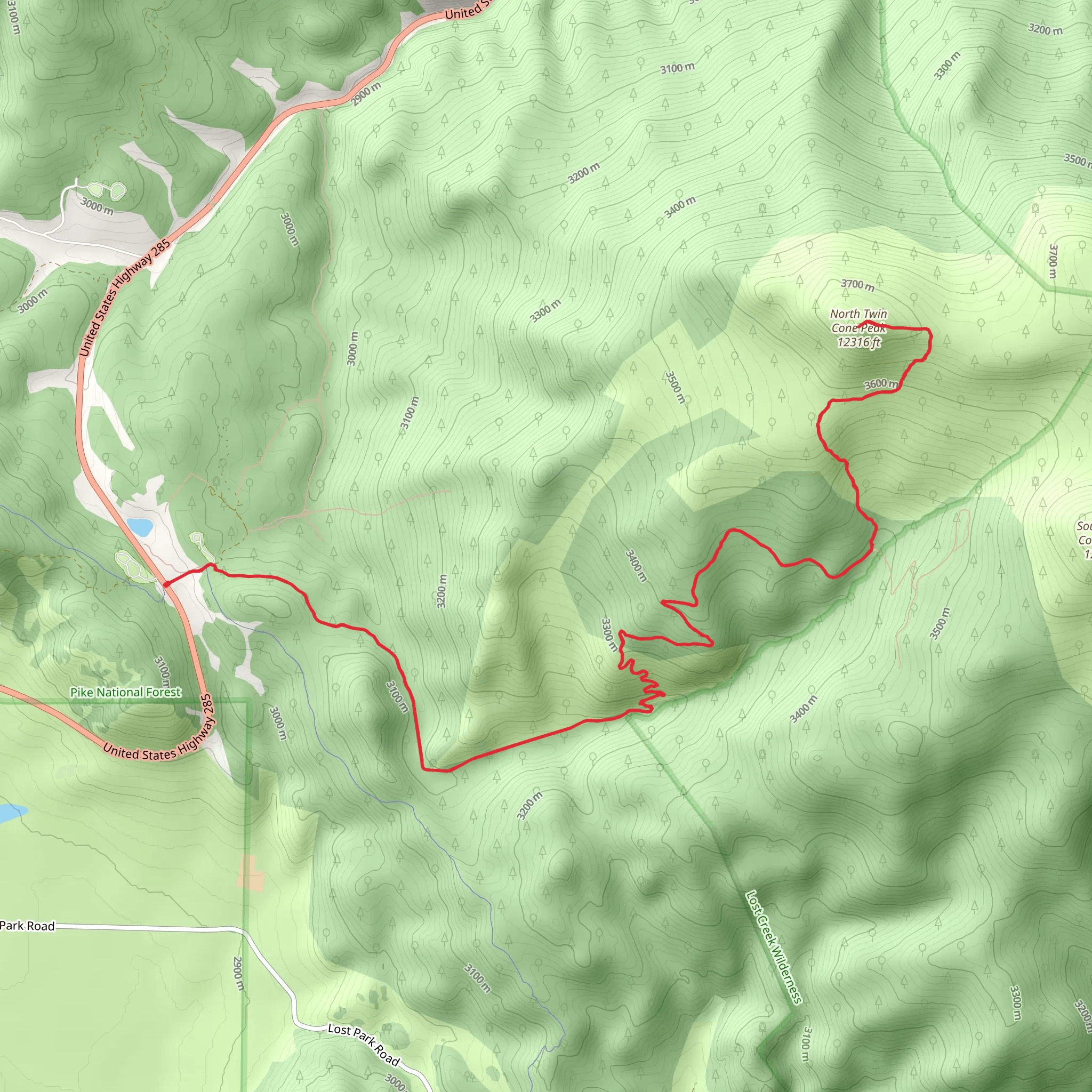 North Twin Cone Peak mobile static map