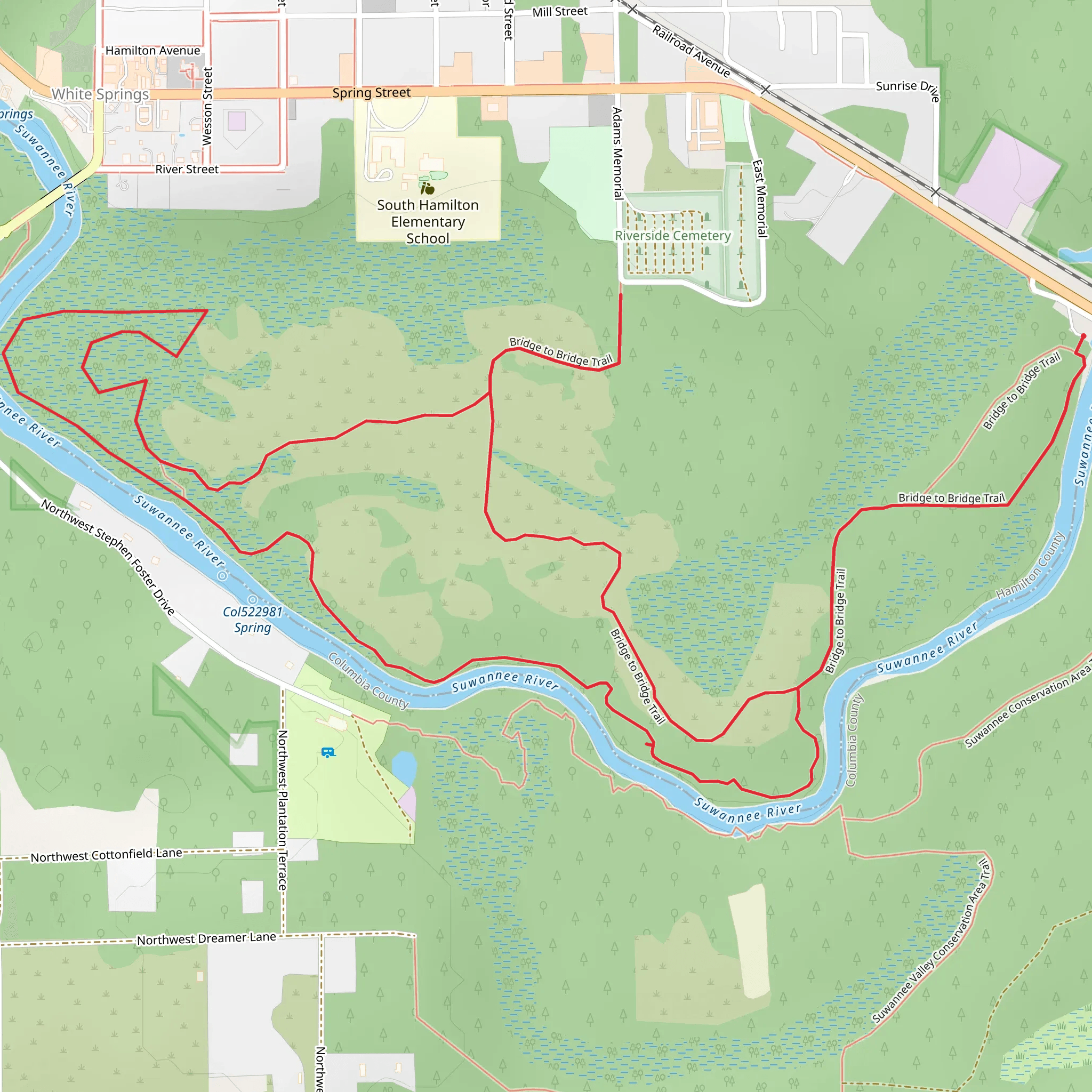 Bridge to Bridge Loop Trail mobile static map