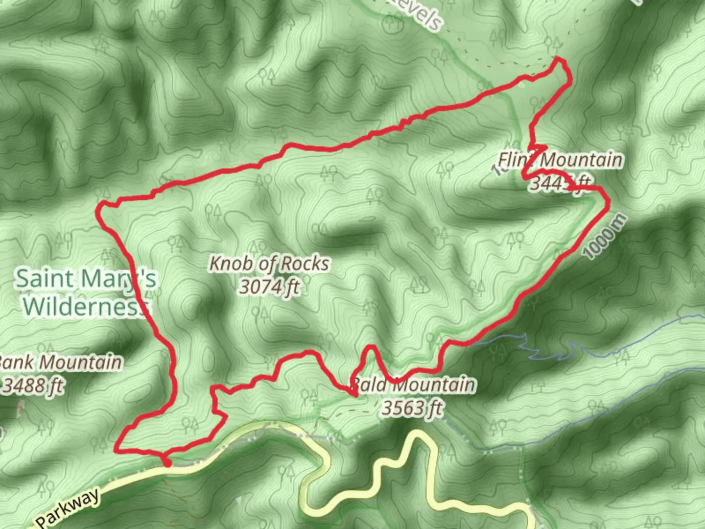 An image depicting the trail Flint Mountain and Mine Bank Creek Loop Trail and its surrounding area.