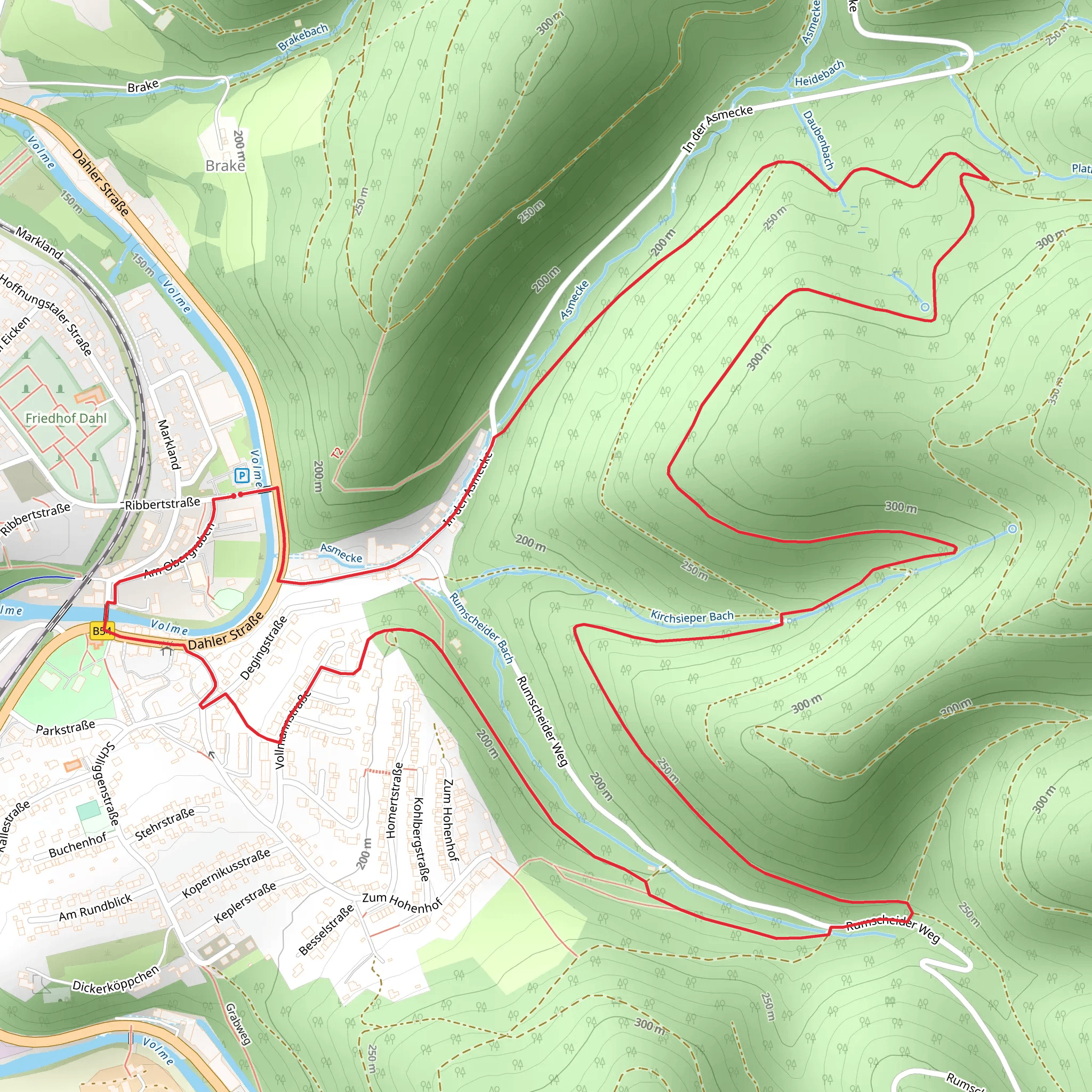 Rundweg Asmeckeweg and Denkmalweg Loop mobile static map