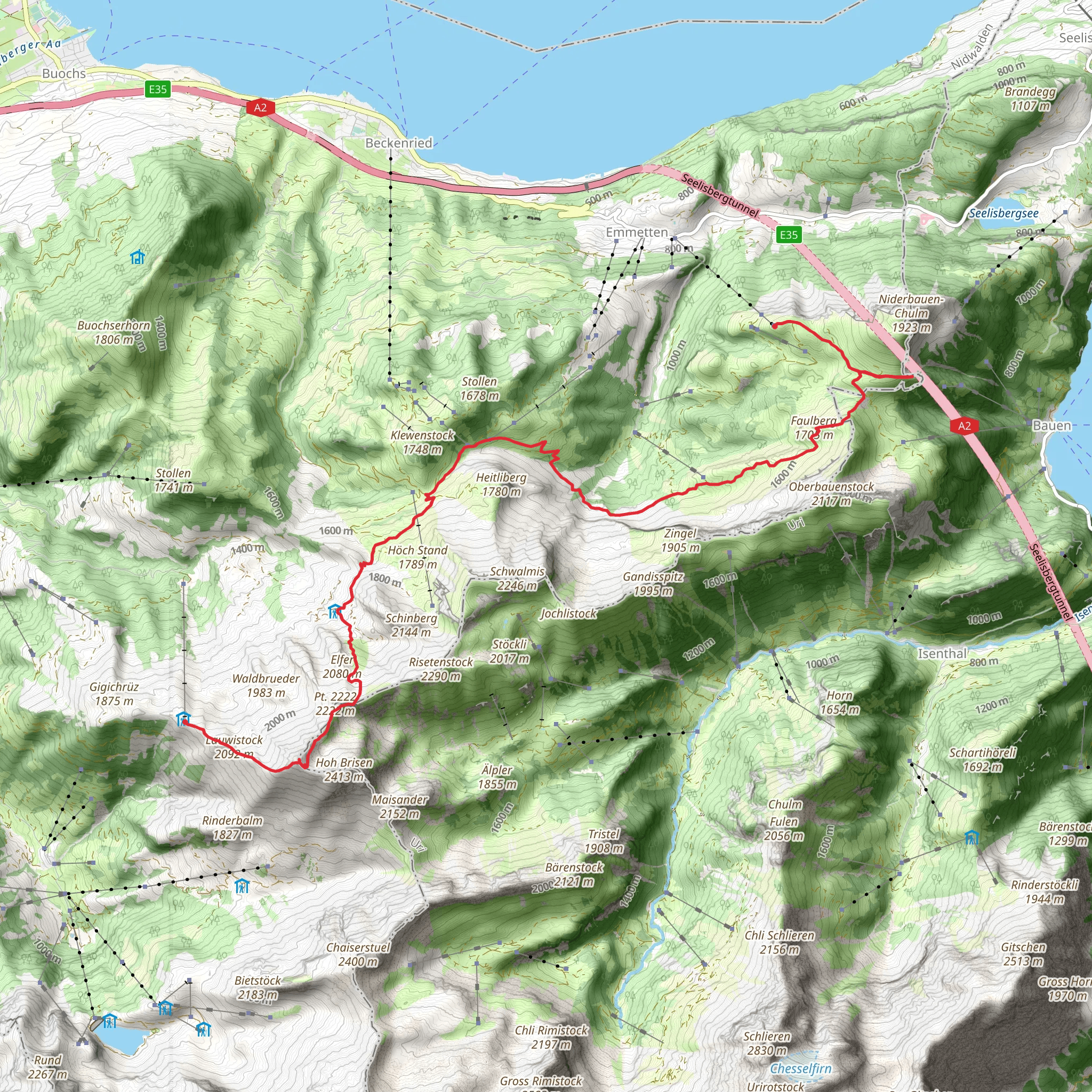 Engelberg Valley to Lake Lucerne mobile static map