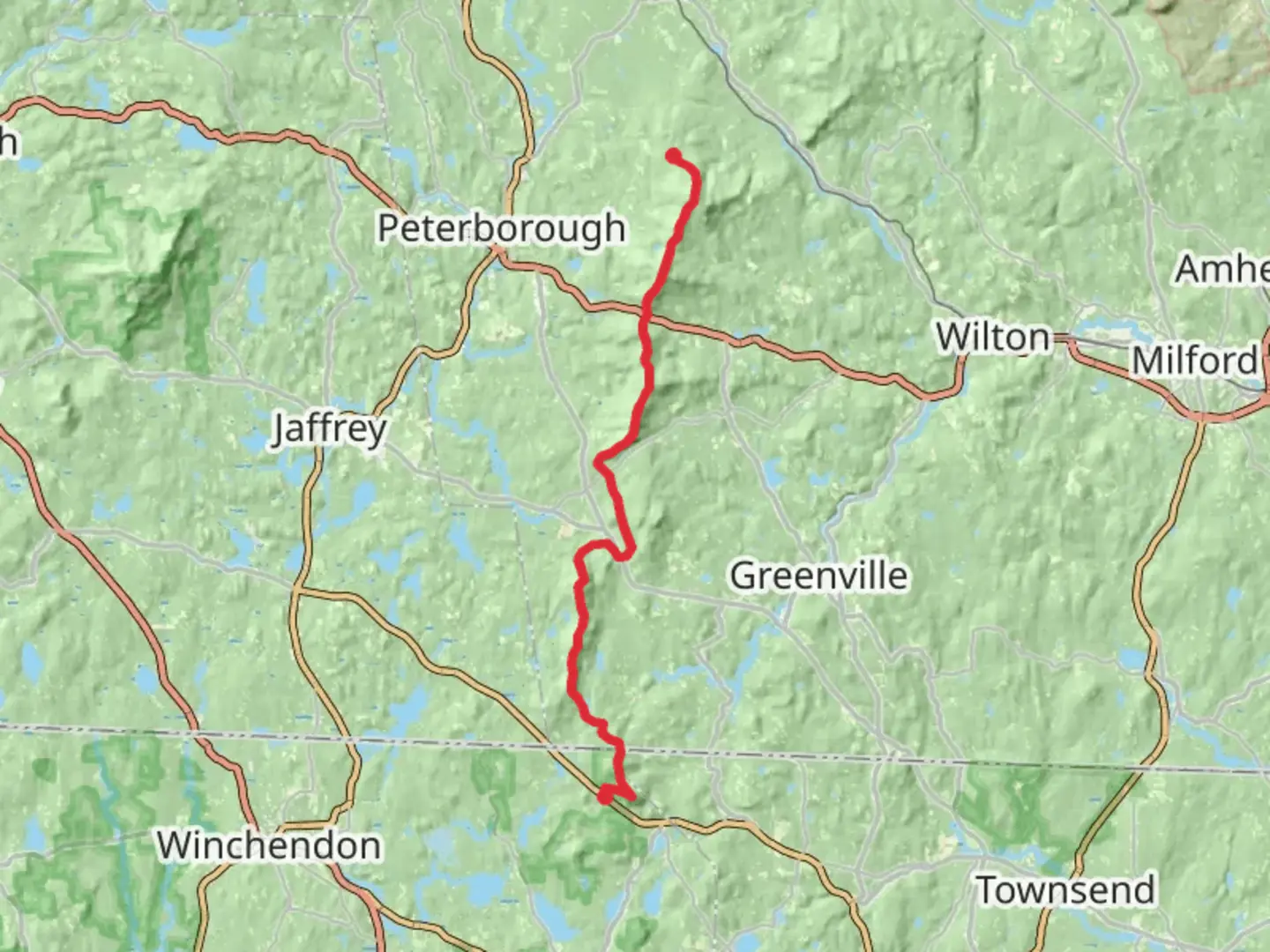An image depicting the trail Wapack Trail and its surrounding area.