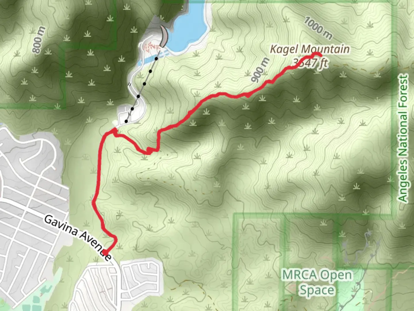 An image depicting the trail Kagel Mountain and its surrounding area.
