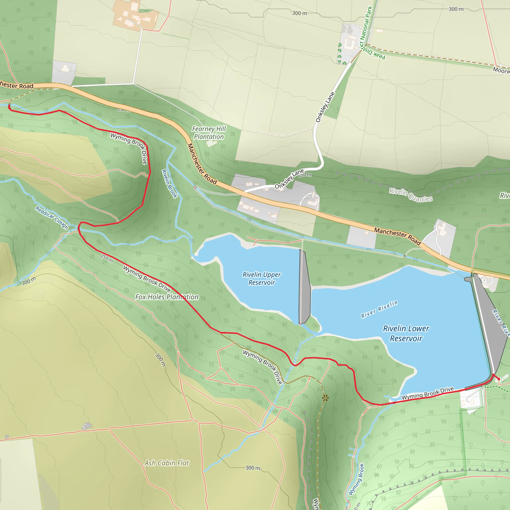Rivelin Dams Walk mobile static map