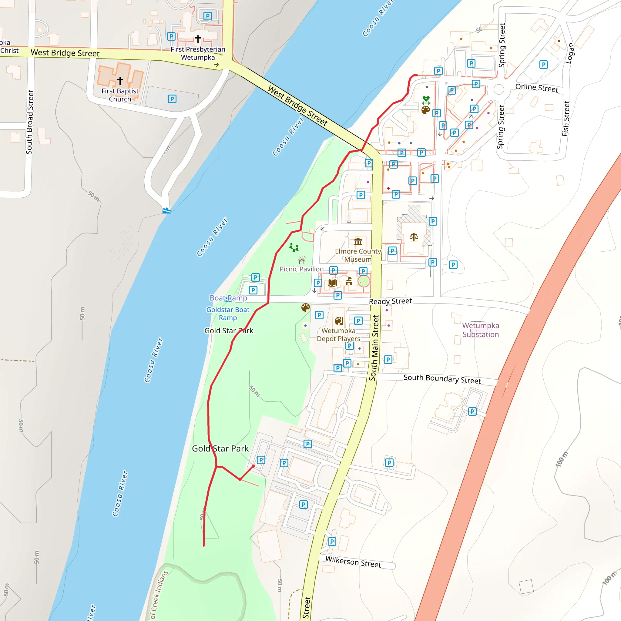 Gold Star Park Walk mobile static map