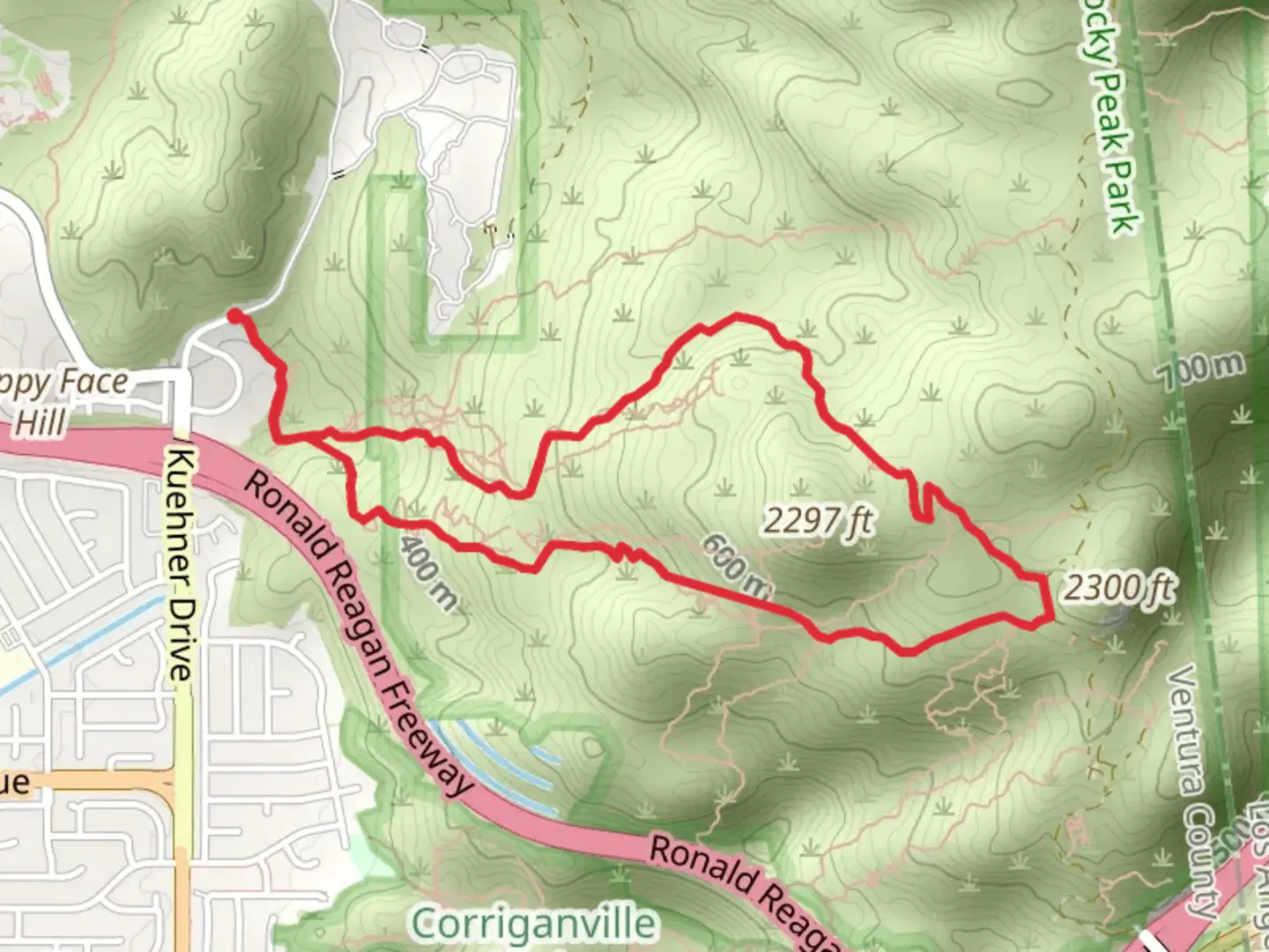 An image depicting the trail Hummingbird Trail Loop and its surrounding area.