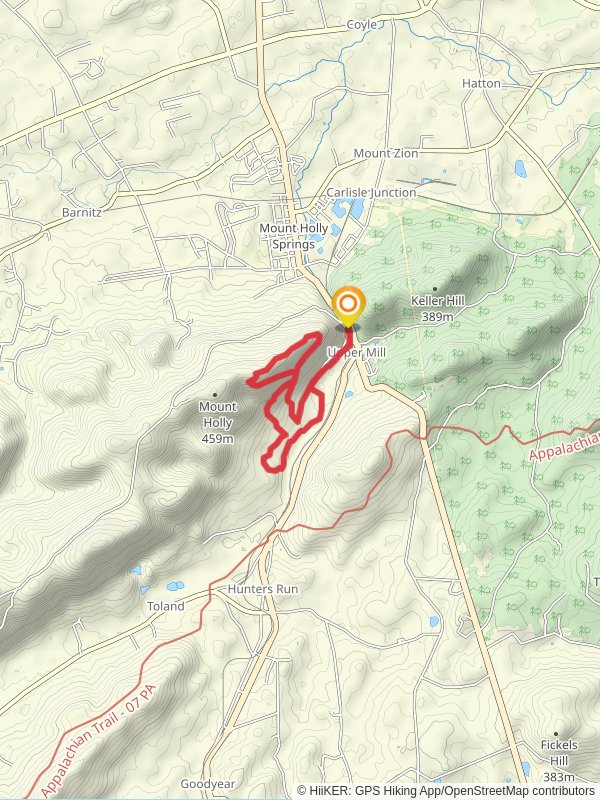 Mount Holly Springs Lake Loop mobile static map