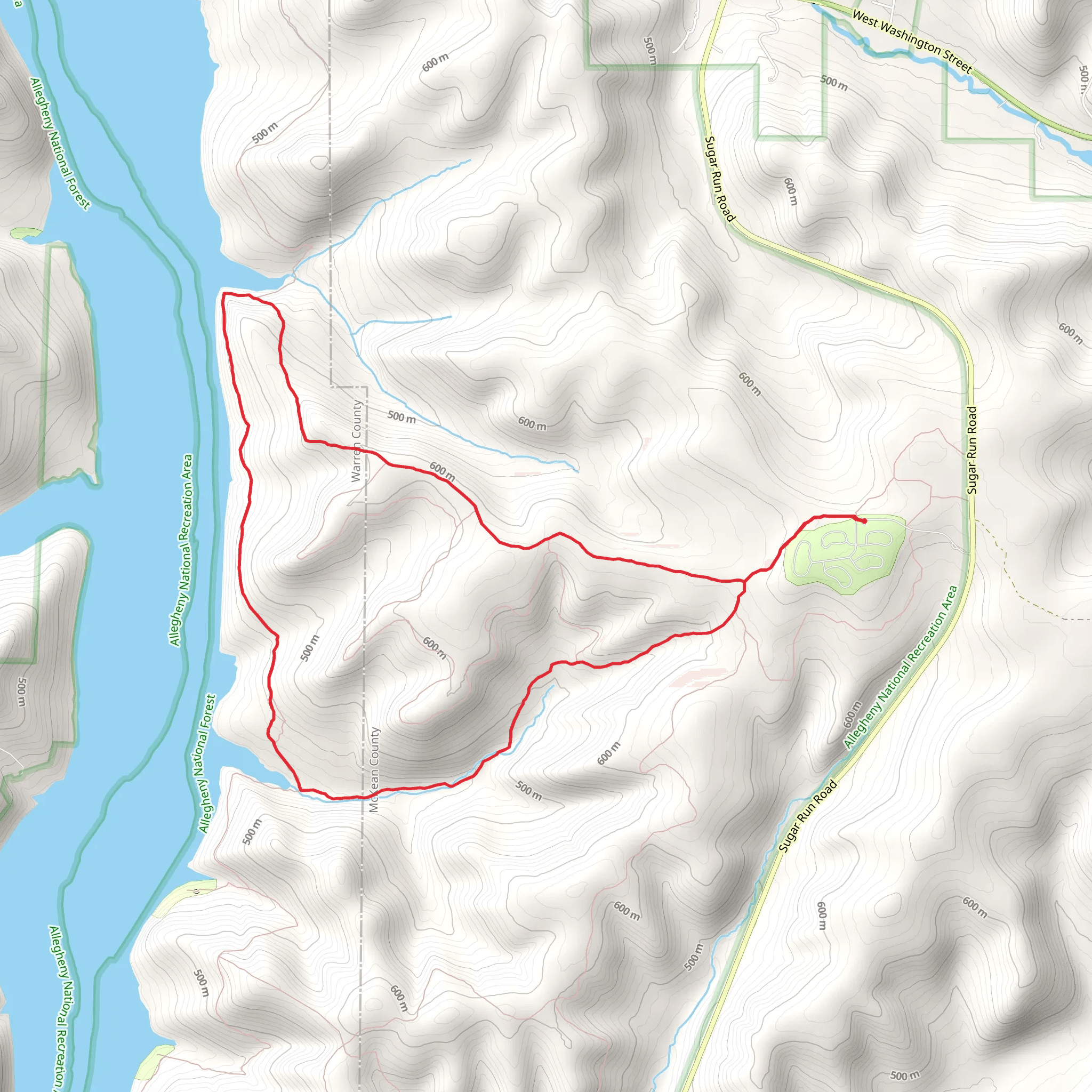 Tracy Ridge and Johnnycake Loop Trail mobile static map